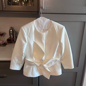 Ted Baker White Tie-Front Cropped Blazer